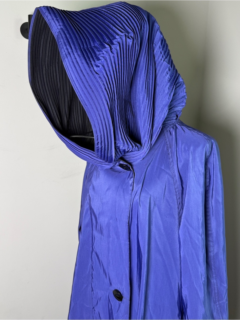 Mycra Pac Donatella Reversible Hooded Raincoat Grape Black Packable Travel Small